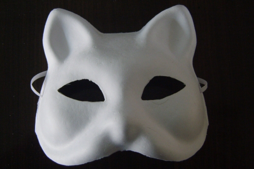 Blank white cat mask DIY carnival mask